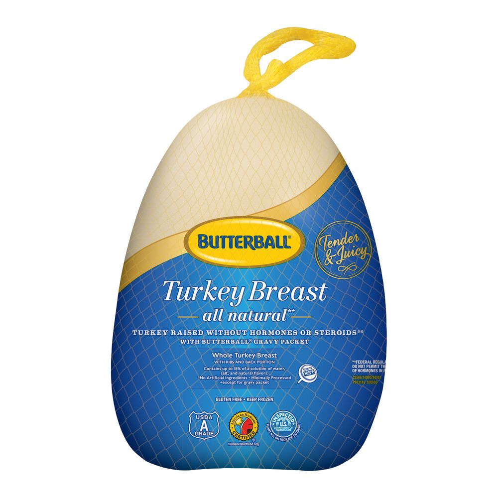 Butterball Frozen All Natural Bone In Turkey Breast 5.5 8.5 lbs