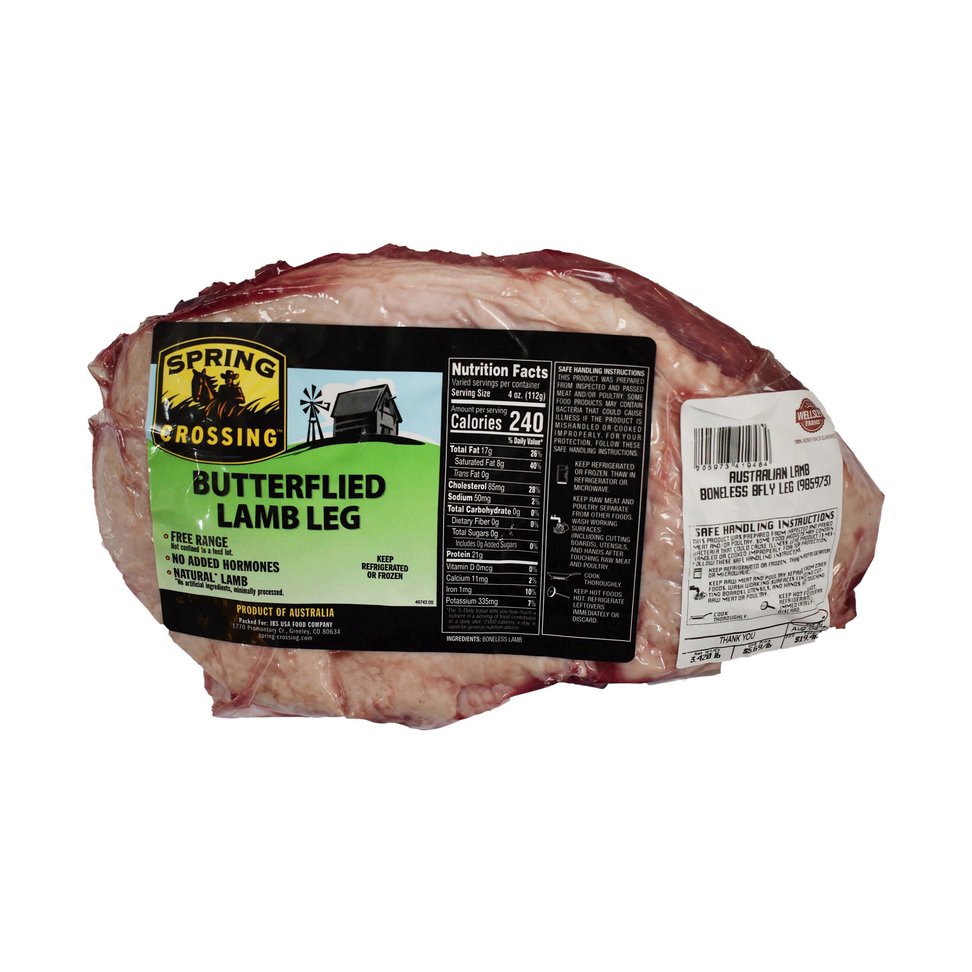 Australian Boneless Butterflied Lamb Leg, 2.5-3.5 lbs.