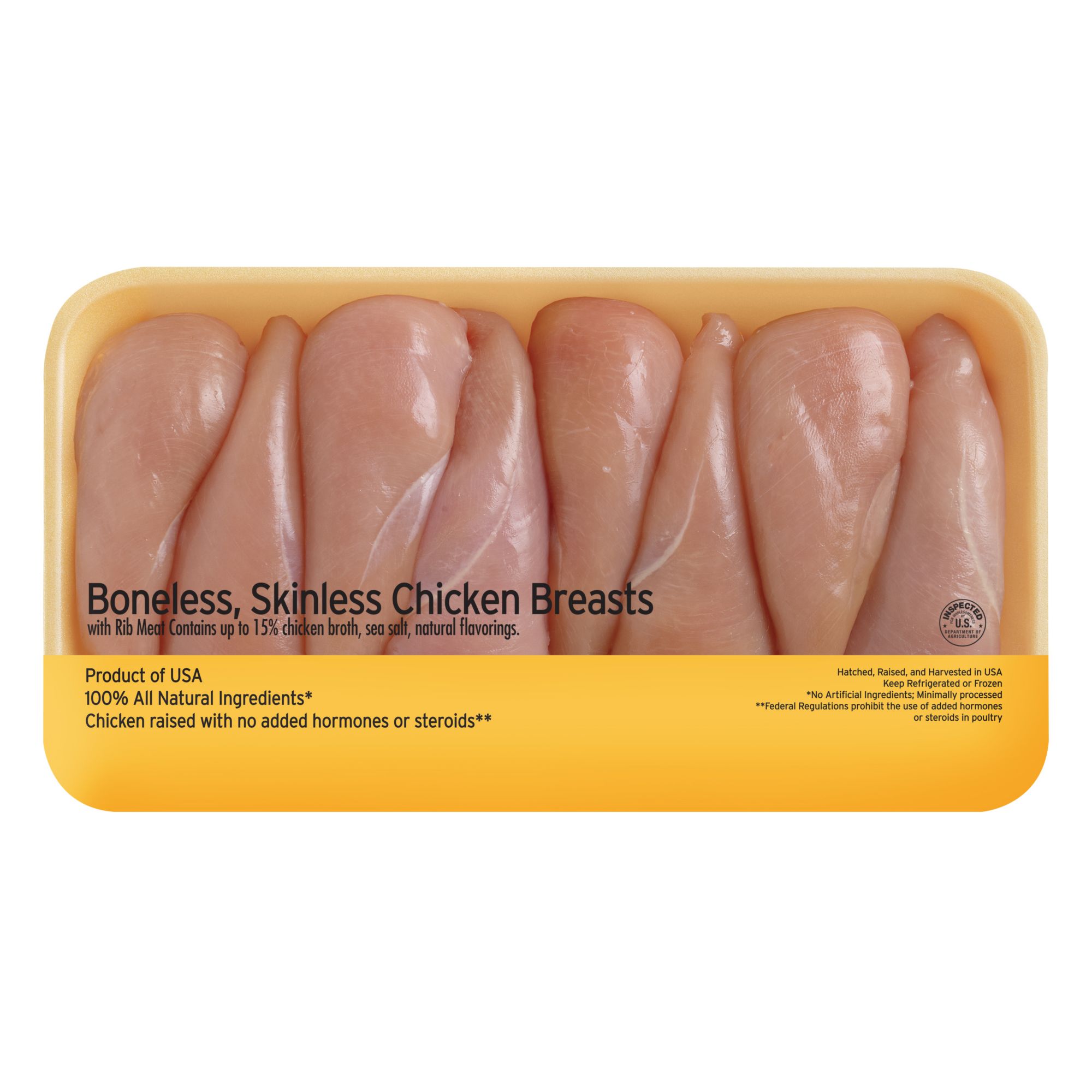 Boneless,  Skinless Chicken Breasts with Rib Meat,  4.25 - 6.5 lbs.
