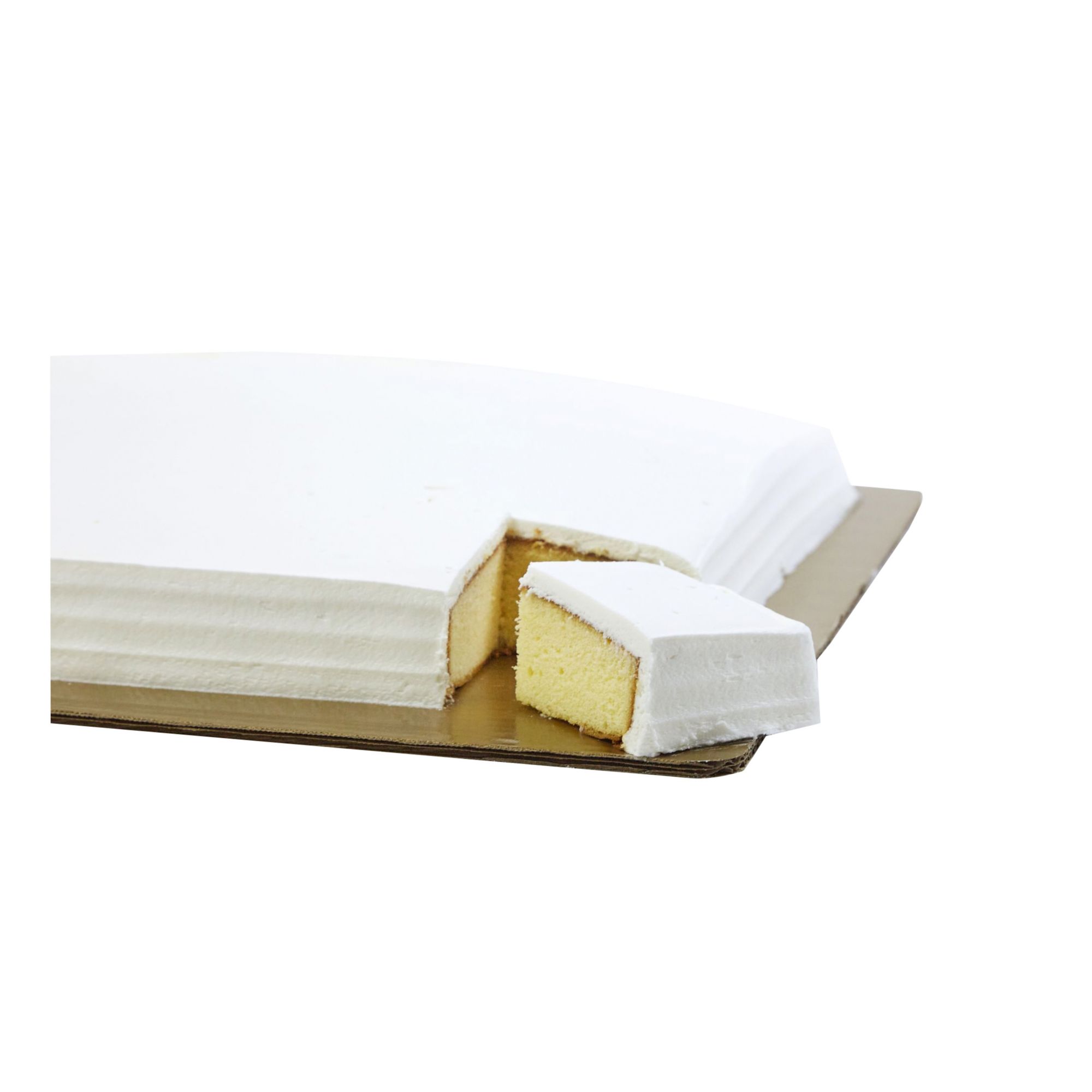 Wellsley Farms 1/4 Sheet Vanilla Mousse Filled Gold Cake, Serves 16