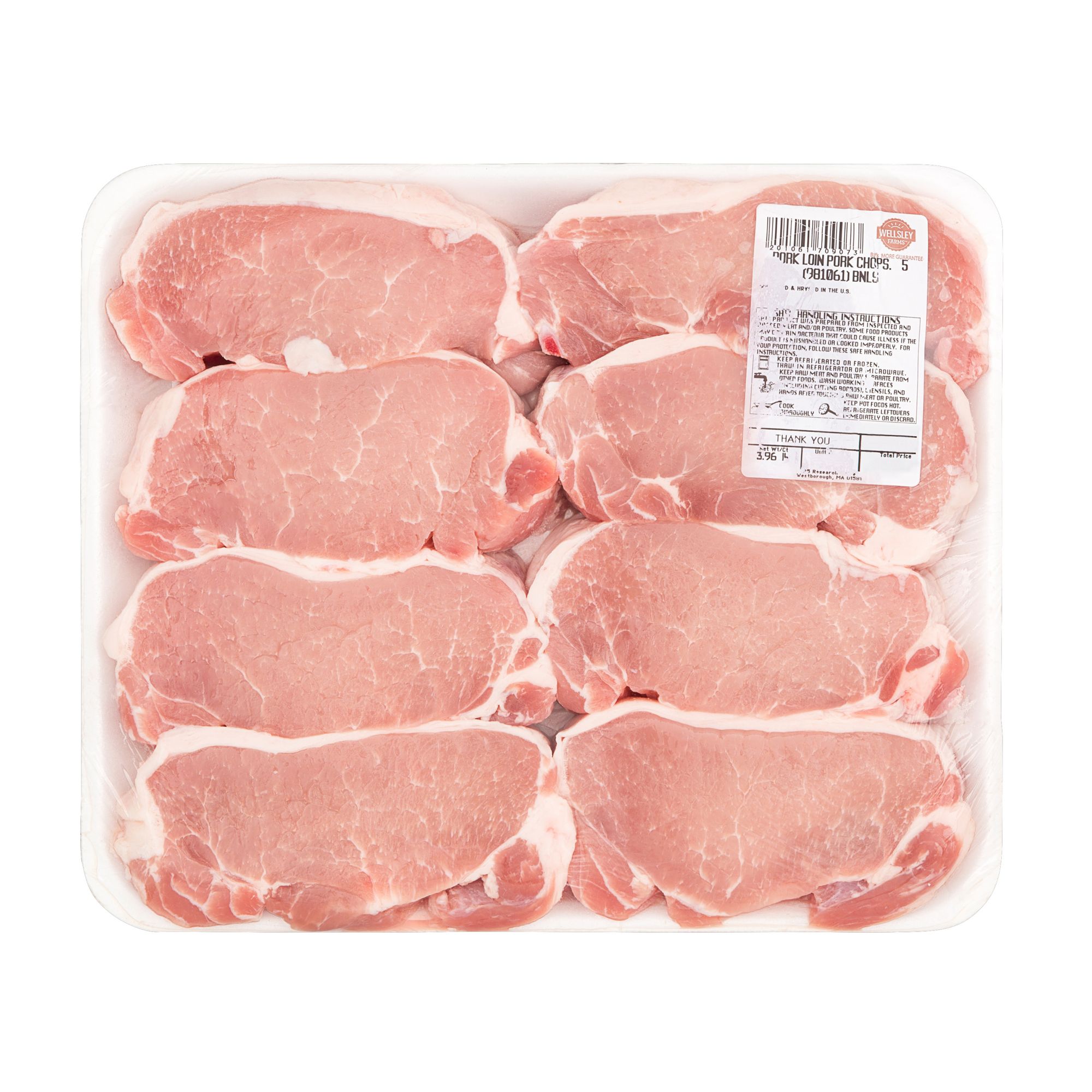 Wellsley Farms Boneless Fresh Pork Loin Chops, 4.75 - 5 lbs.