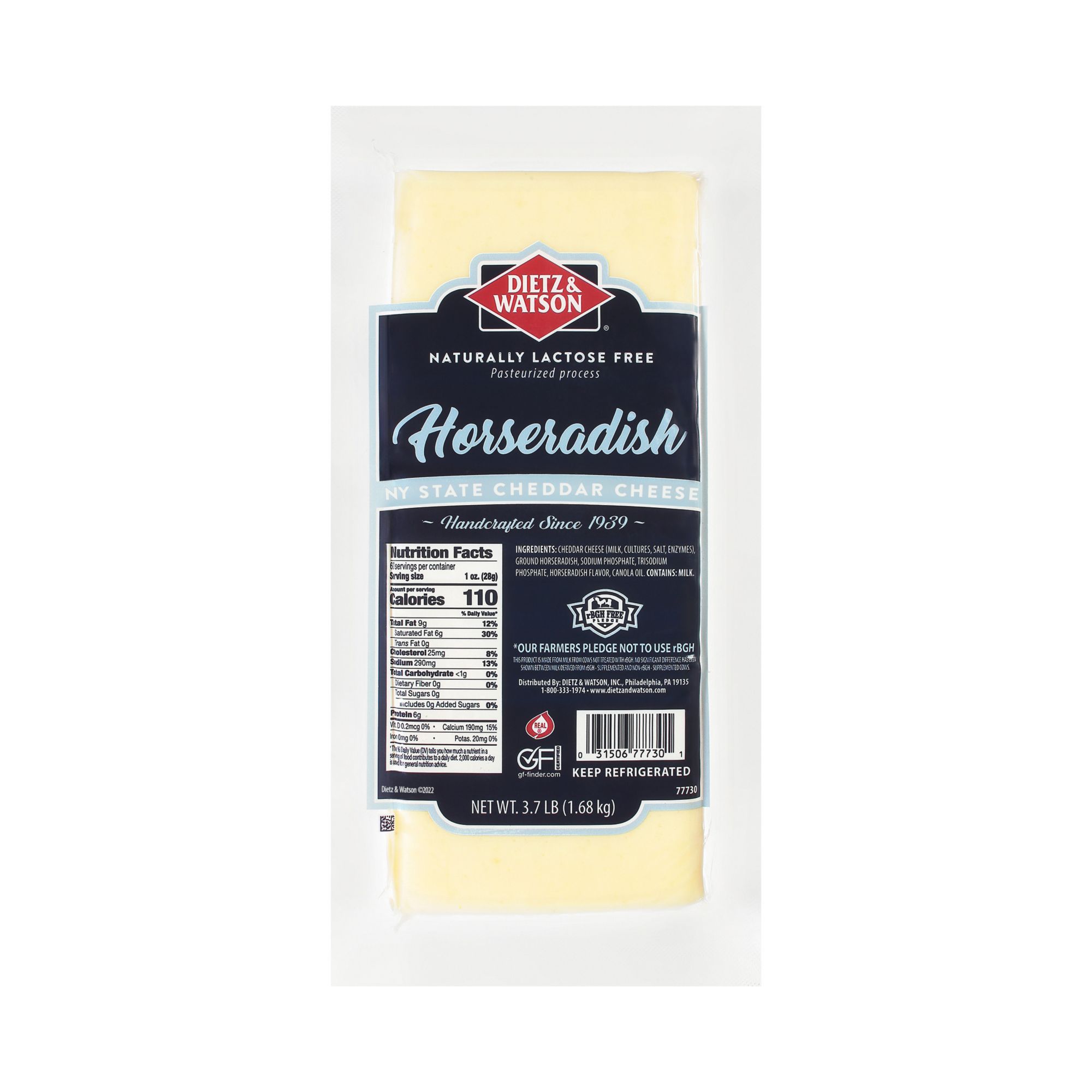 Dietz & Watson Horseradish Cheddar Cheese, 0.75-1.5 lbs.