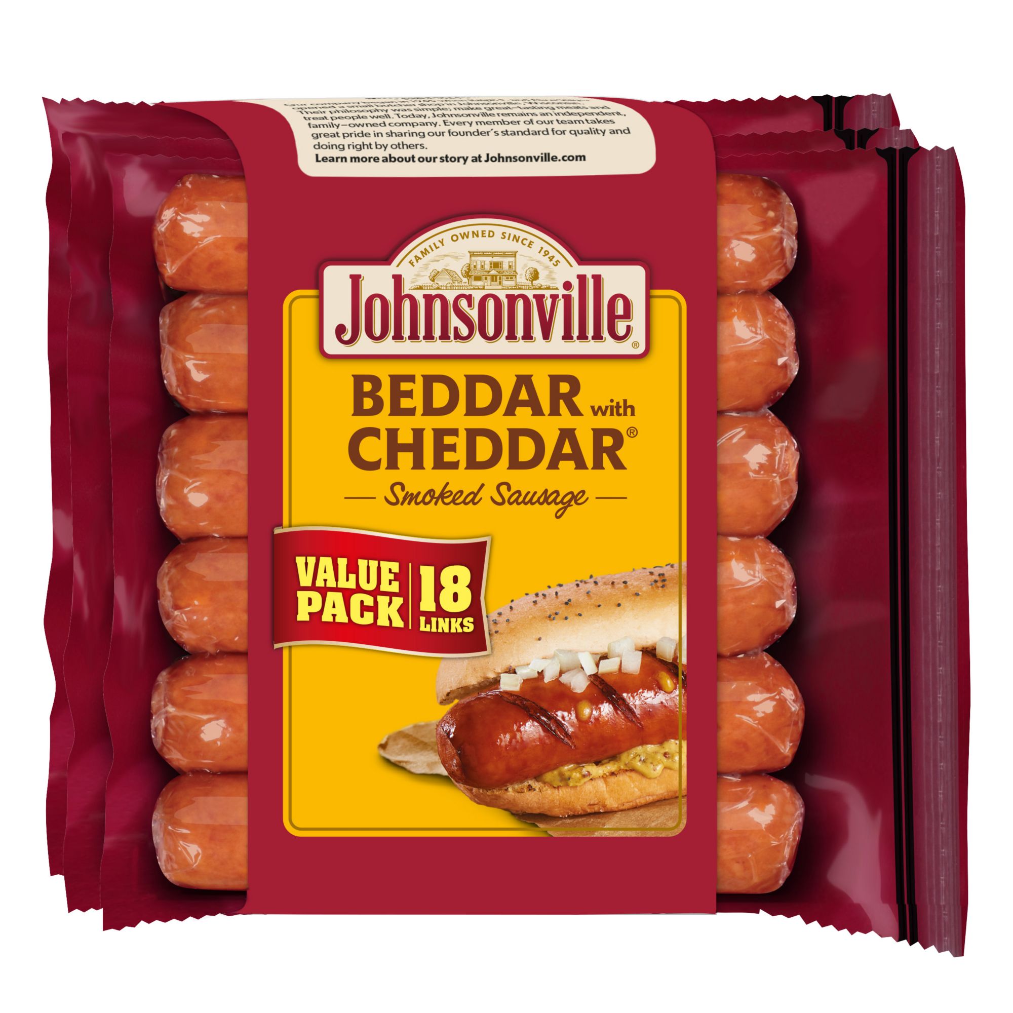 Johnsonville Beddar with Cheddar Smoked Sausages, 18 ct.