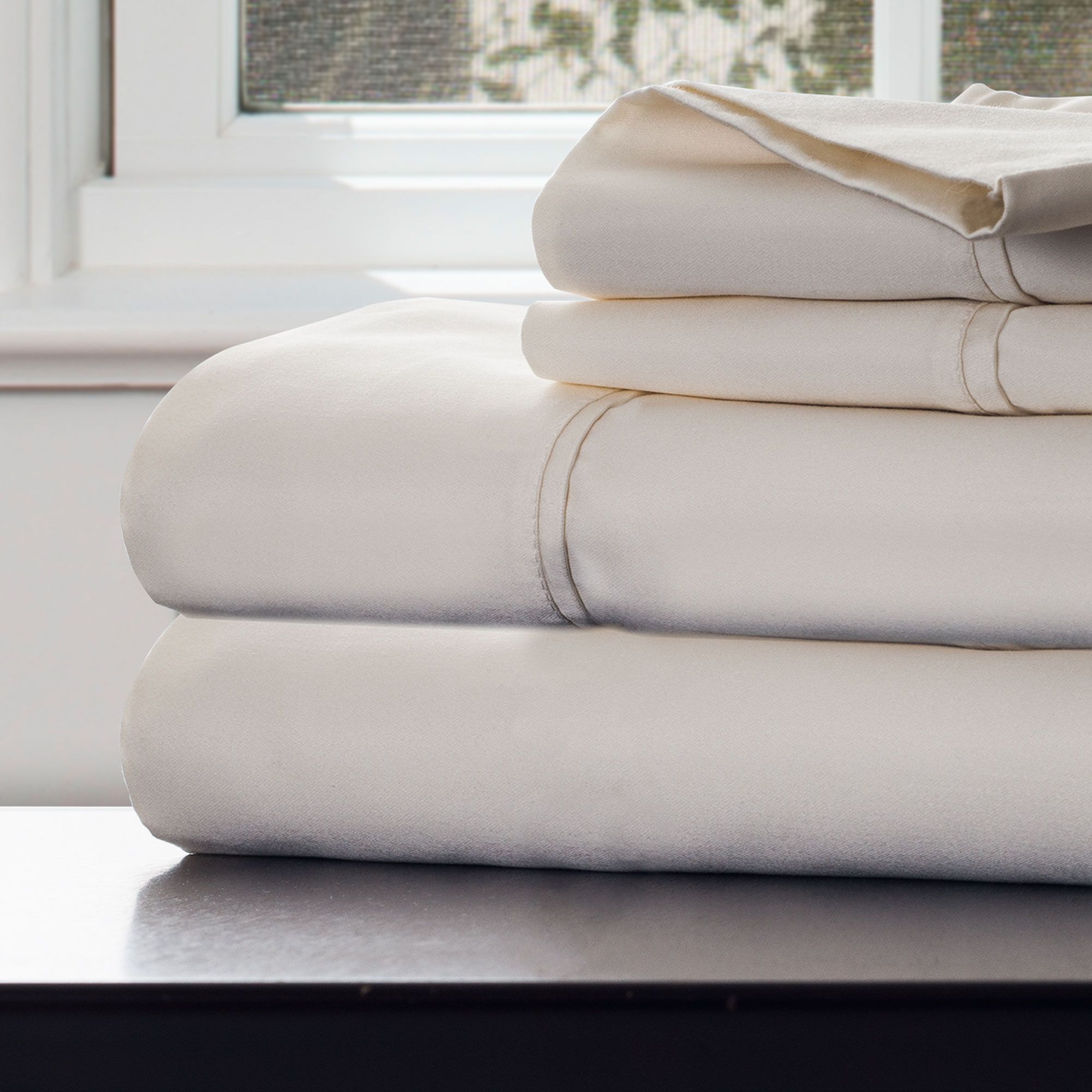 Lavish Home 1,000-Thread-Count Cotton Sateen Sheet Set - Ivory | BJ's ...