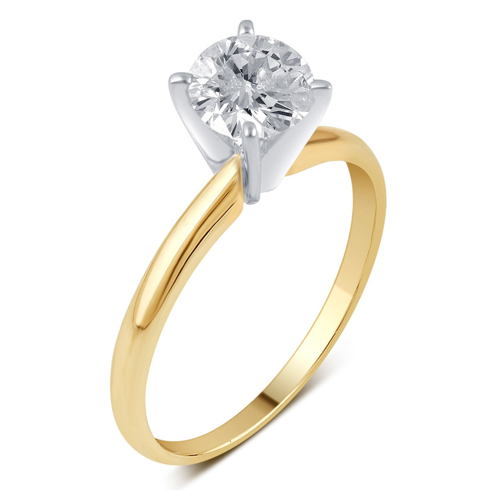 Diamond Solitaire Engagement Ring 5/8 ct tw Round 14K Yellow Gold (I2/I)