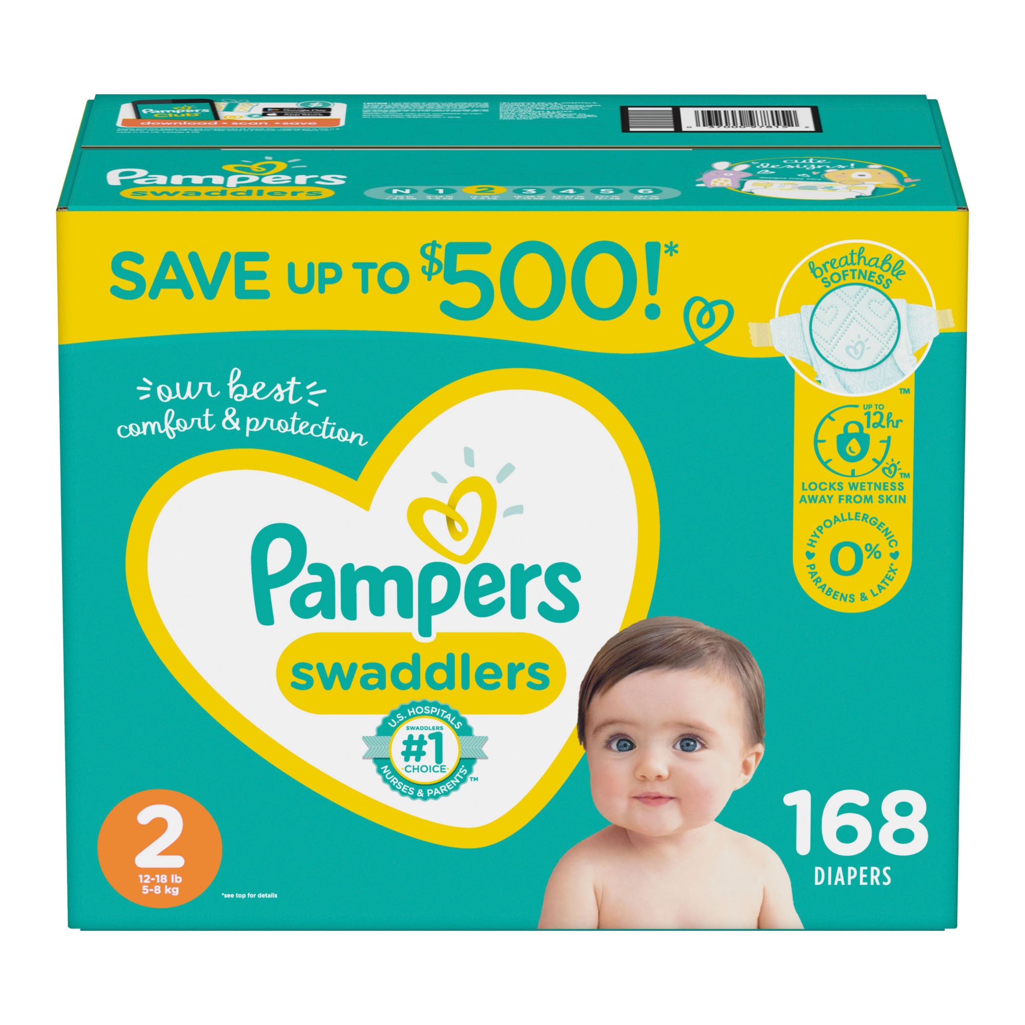 Pampers Swaddlers Diapers, Size 6, 92 