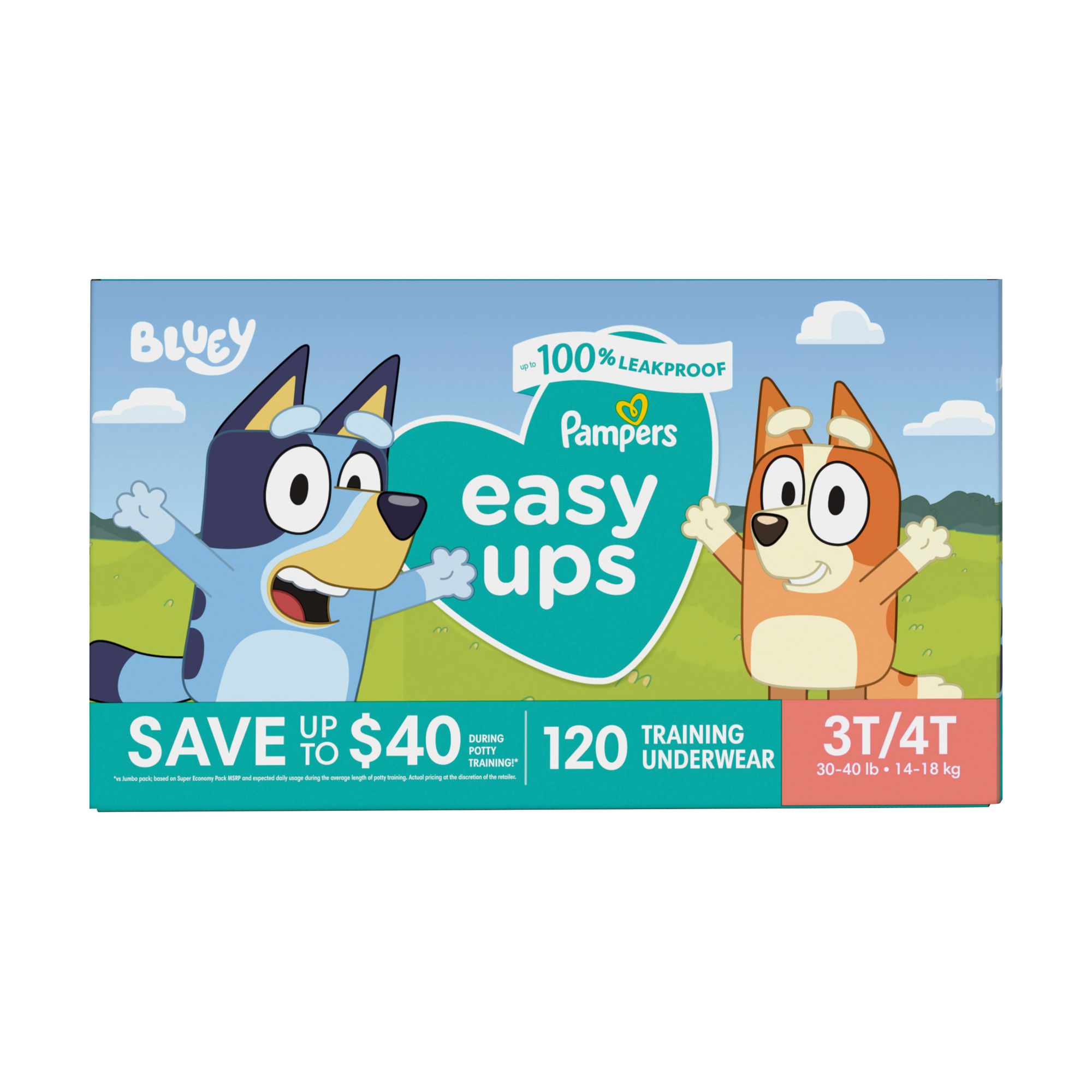 Pampers Easy Ups Bluey Training Pants Toddler Boys Size 3T/4T 76 Count  (Select for More Options)