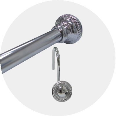 Shower Rods, Curtains & Hardware