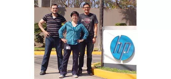 HP Labs’ 3D Printing Software Research team.  From left to right, Israel Figueroa, Fabiola Leyva, Juan Catana, 