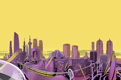 Illustration of Asian cities of the future 