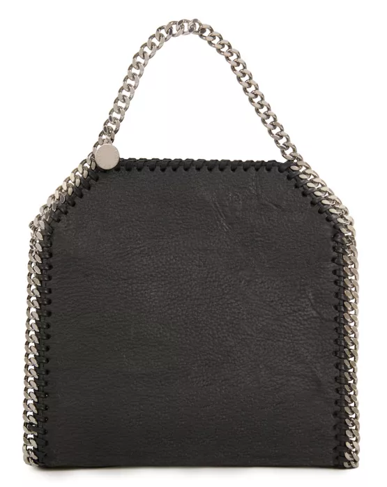 Stella McCartney's Mylo bag is on display at the Victoria and Albert Museum in London.