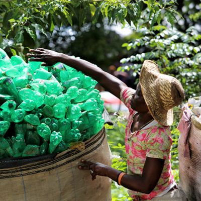 HP's Haiti washing line factory for recycling plastics. 