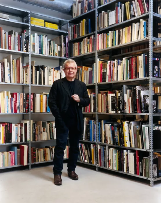 Libeskind in his studio in New York City, one block away from Ground Zero — and the project that catapulted him into the public spotlight. 