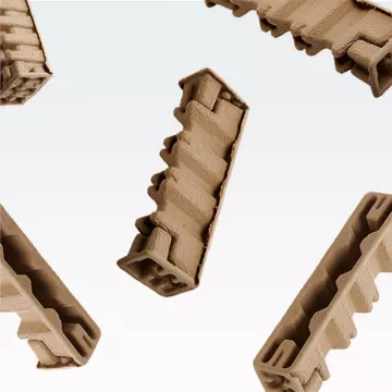 HP produces molded fiber packaging to eliminate single use plastic. 