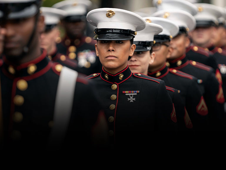 marine dress blues with white pants When Do Marines Wear Usmc Men's Dress Blue Trousers
