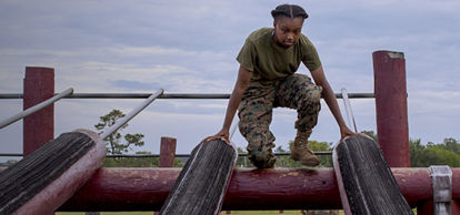 Marine completing their physical requirements test.