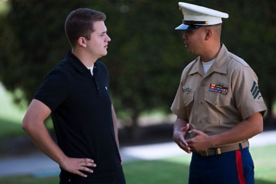 Prospect talking to a recruiter.