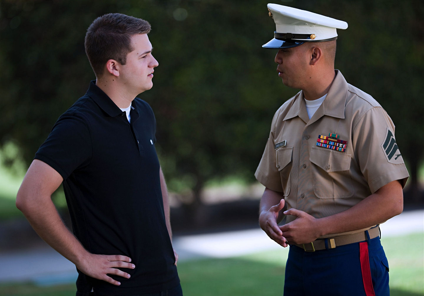 Prospect talking to a recruiter.