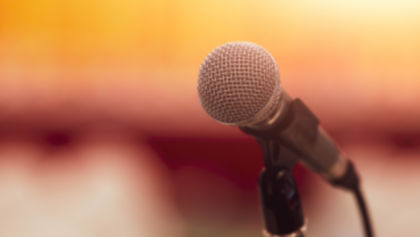 Close-up photo of a microphone