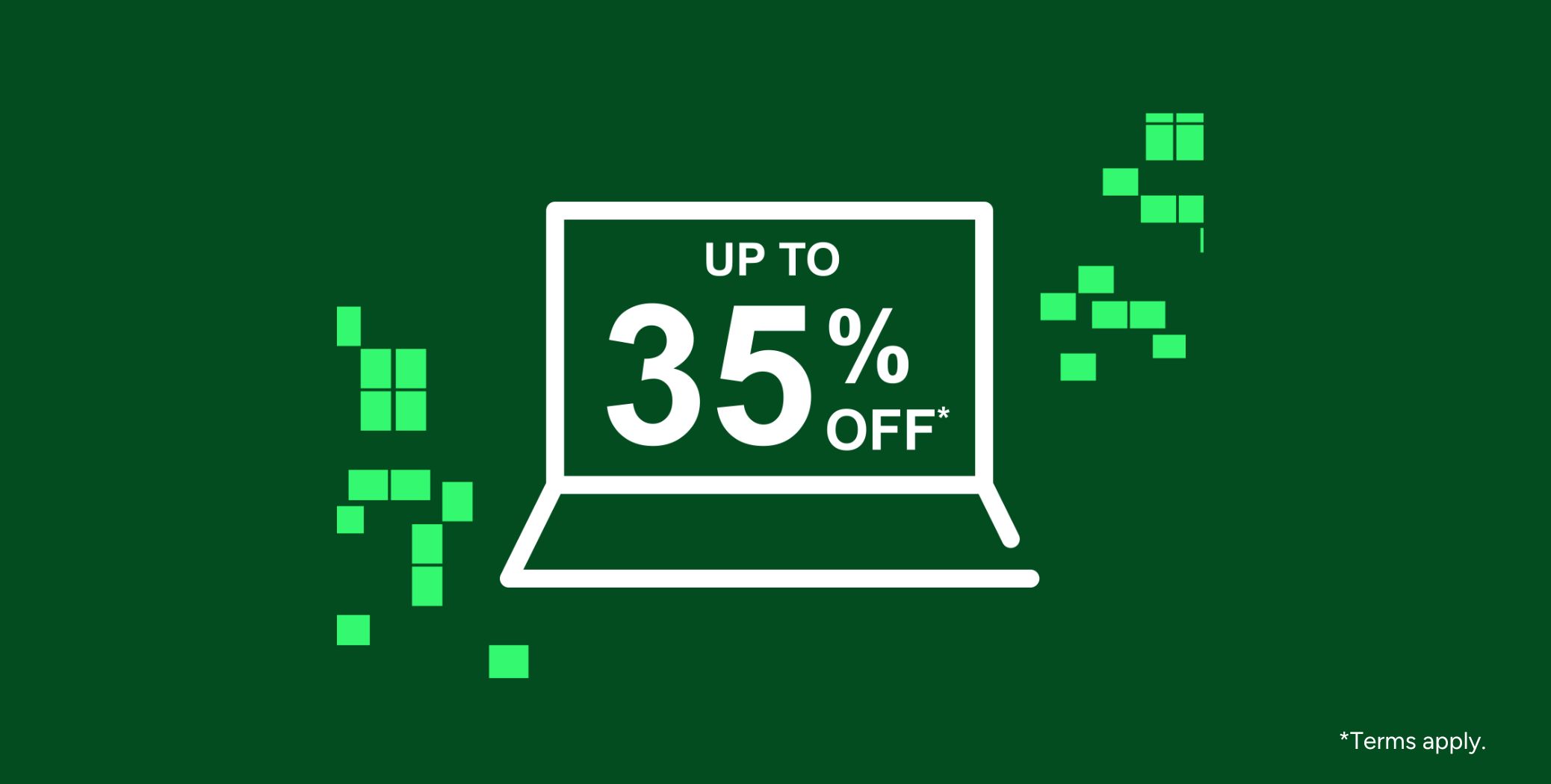 Promotional graphic for up to 35% off lab tests