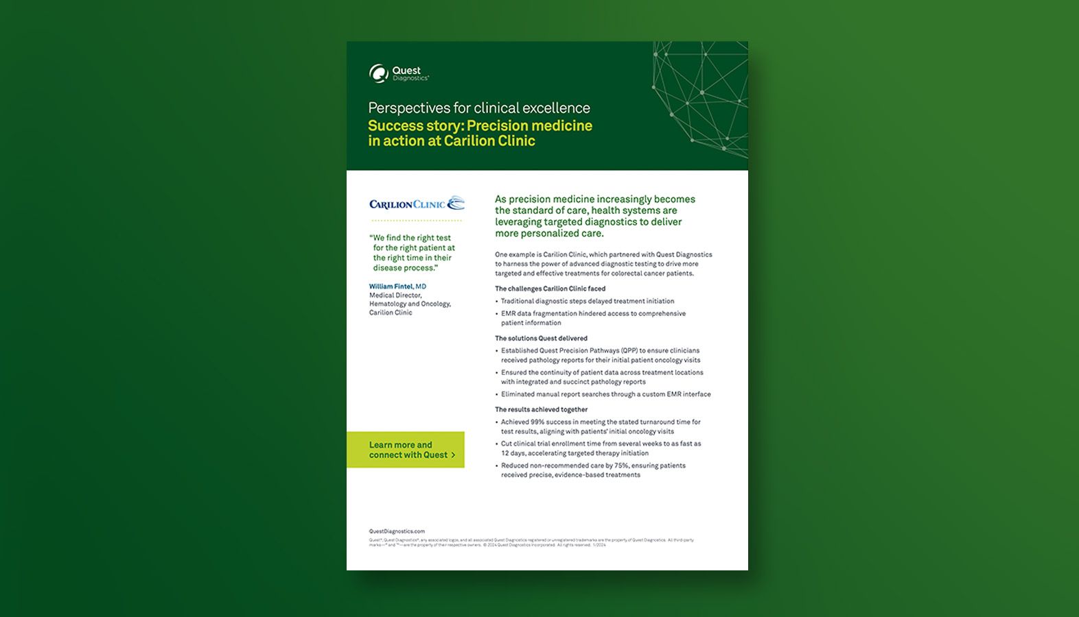 As precision medicine increasingly becomes the standard of care, health systems are leveraging targeted diagnostics to deliver more personalized care. 