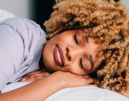 African American woman sleeping peacefully