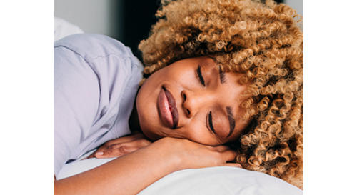 African American woman sleeping peacefully