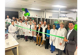 Ribbon cutting ceremony for the new microbiology automation line in the Lenexa, KS lab. 