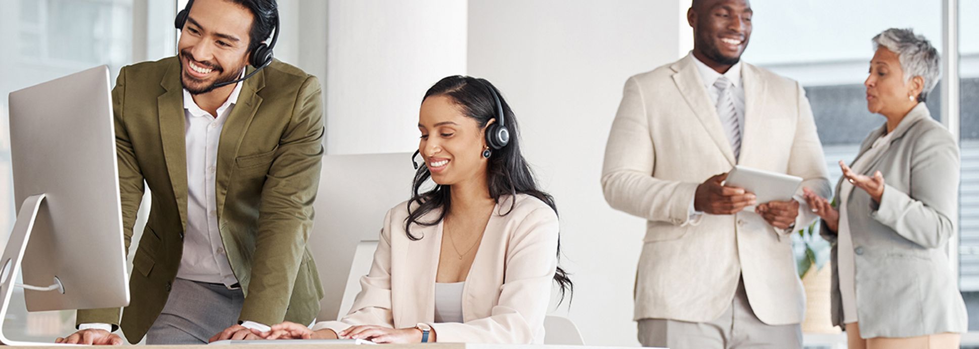 Business team collaborating in an office