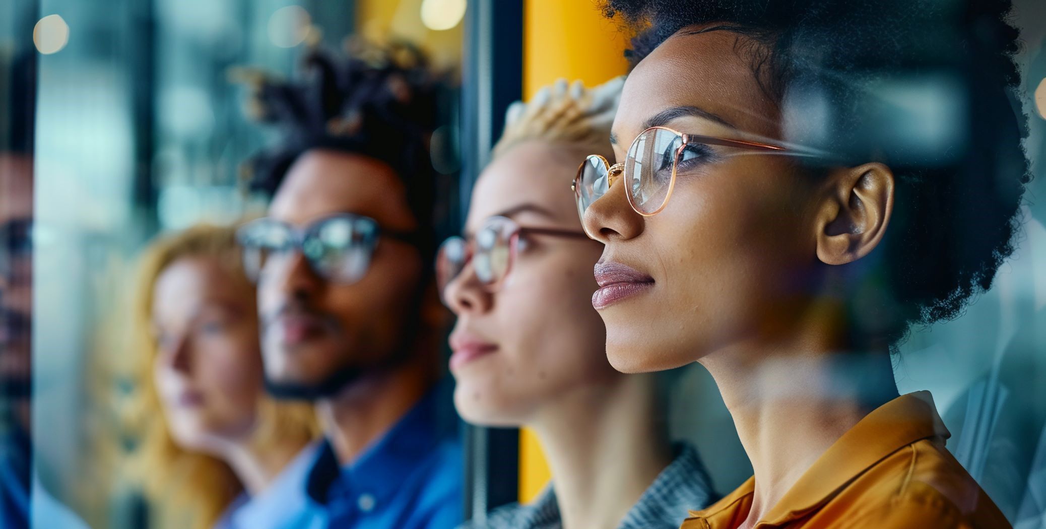 2 colleagues looking at data