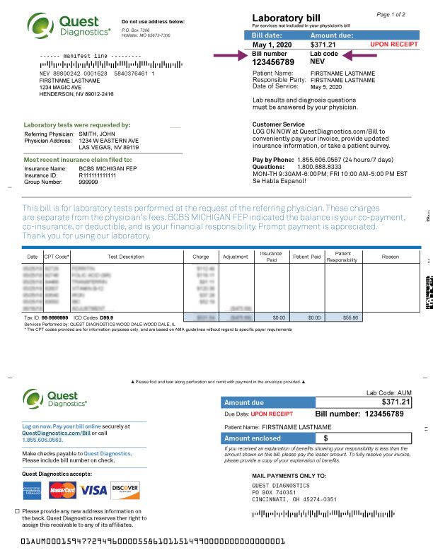 Quest Diagnostics Bill V1