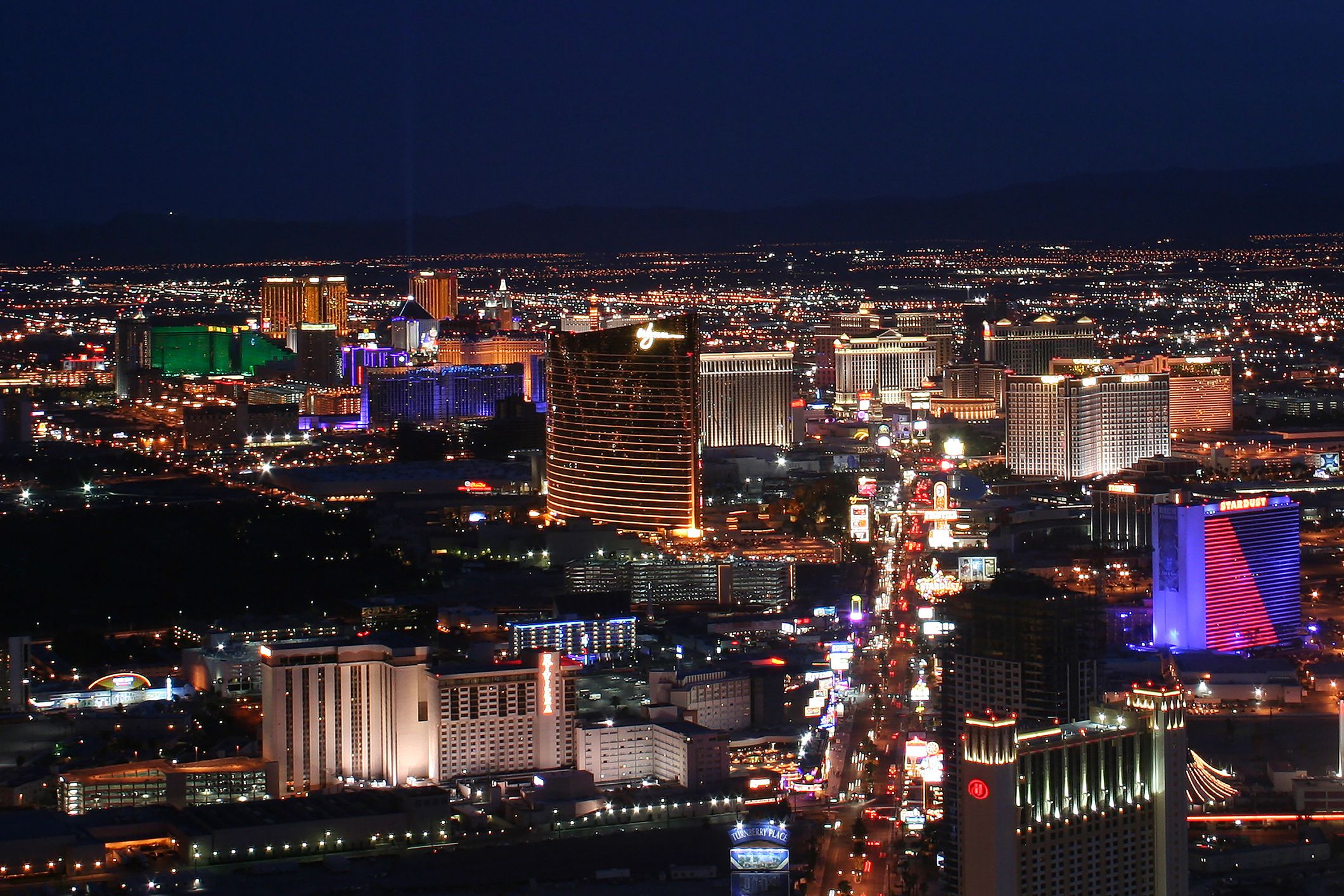 Beautiful Las Vegas Strip with Casinos, Nevada at night.