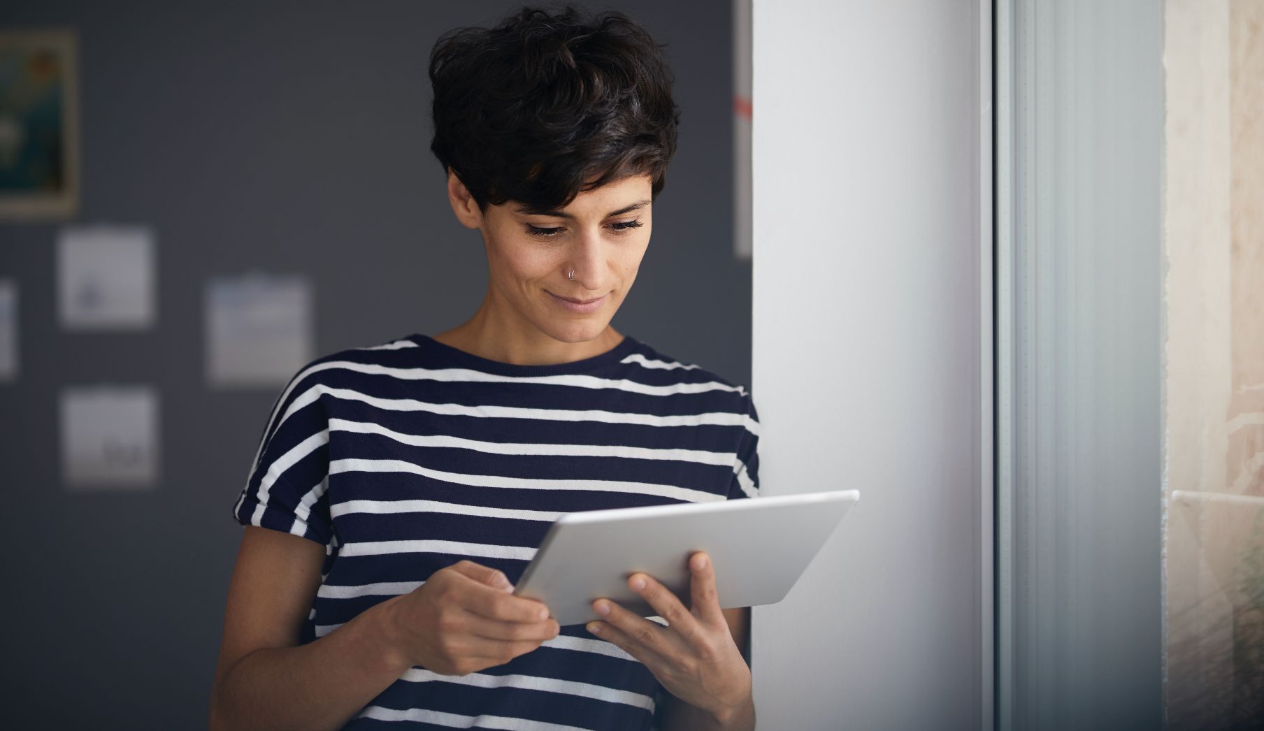 image of woman in tablet