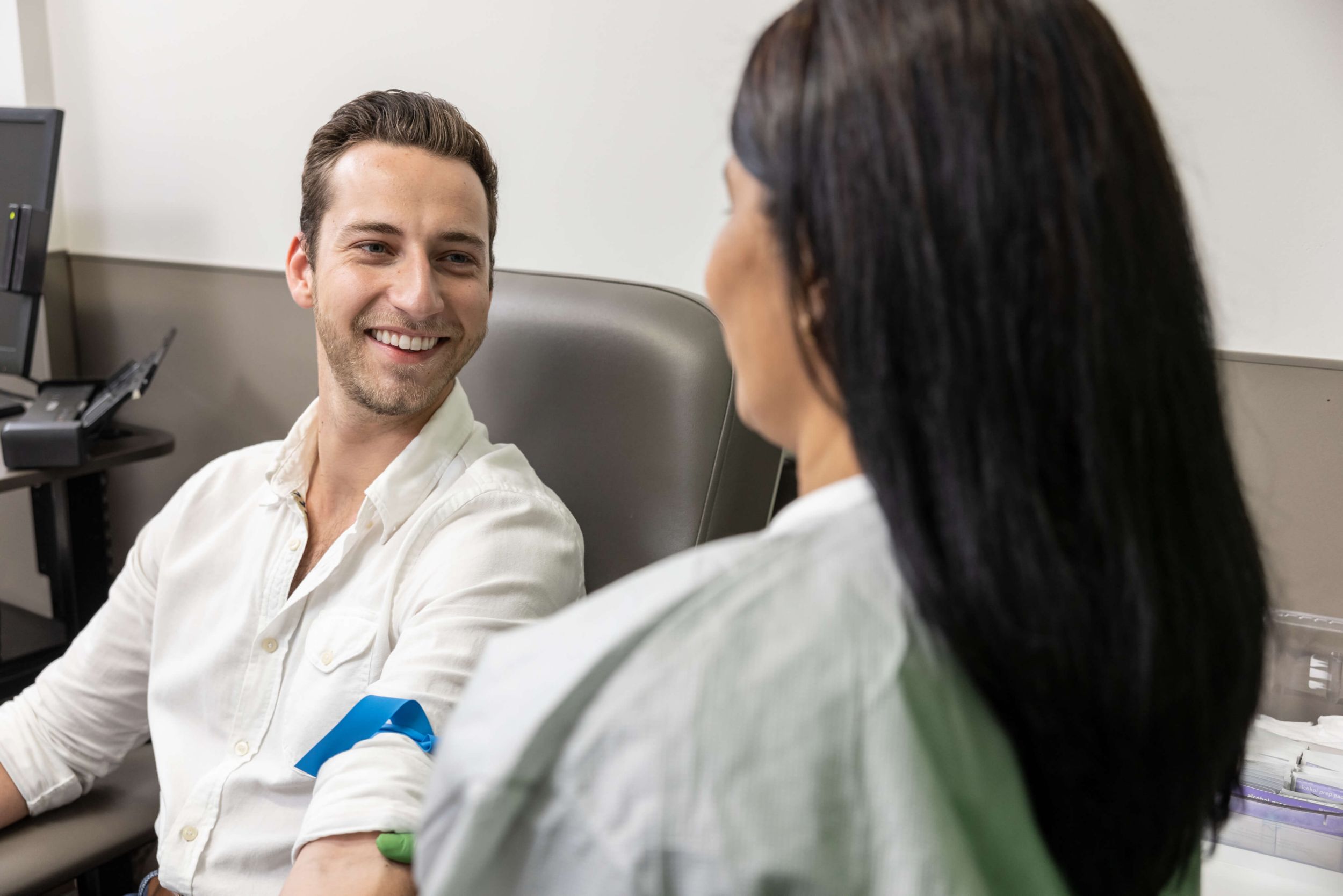 Man getting his blood drawn