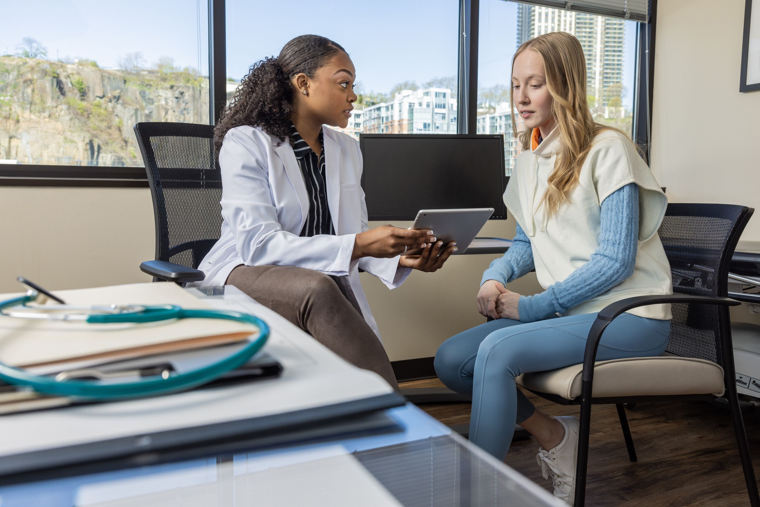 Provider walking a patient through results