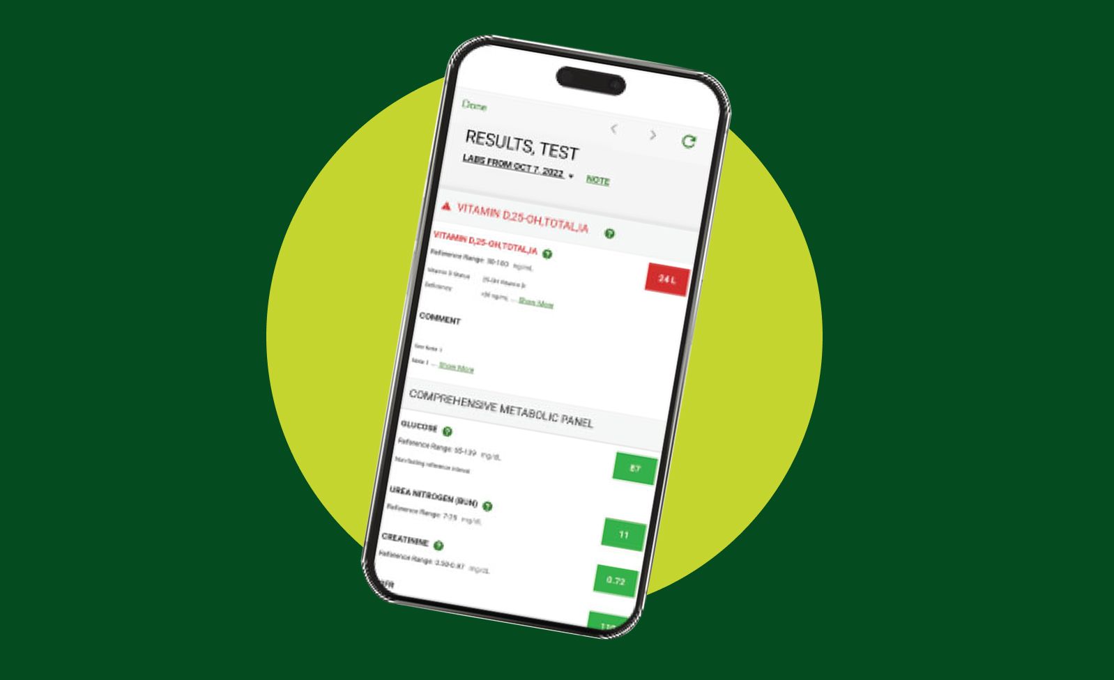 Test Results Screen Shot