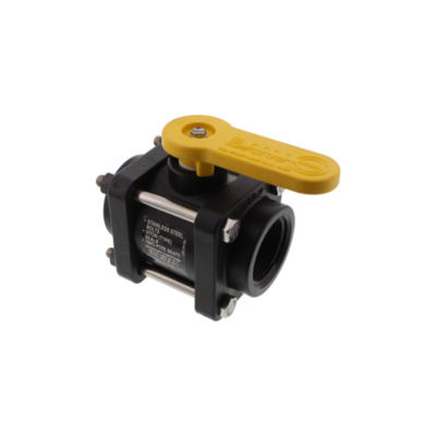 1-1/4" Standard Port 4-Bolt Poly Ball Valve