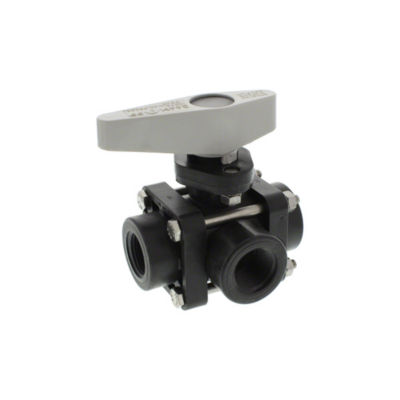 3/4" 3-Way Poly Ball Valve