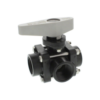 1" 3-Way Poly Ball Valve