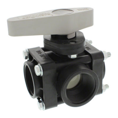 1-1/2" 3-Way Poly Ball Valve