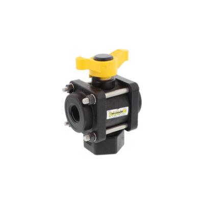 3/4" 3-Way Poly Ball Valve