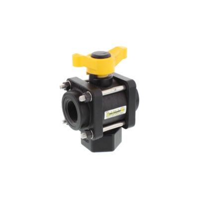 1" 3-Way Poly Ball Valve