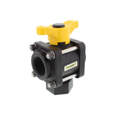 1-1/2" 3-Way Poly Ball Valve