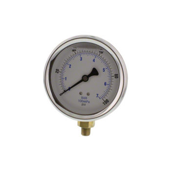 502611 - 4" Glycerin Filled Pressure Gauge 0-100 psi