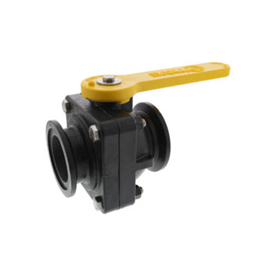 2" Full Port Flanged Stubby Poly Ball Valve