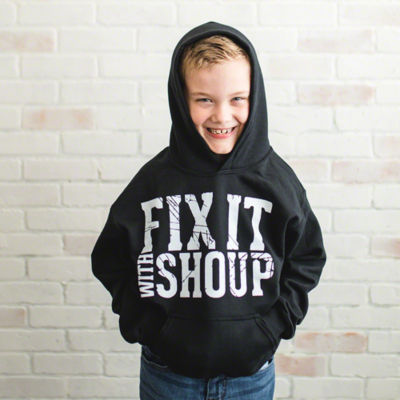 Youth Large Fix It With Shoup Hooded Sweatshirt