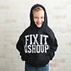 AF18YL - Youth Large Fix It With Shoup Hooded Sweatshirt