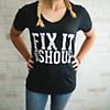 AF453X - Ladies&#39; 3X-Large Fix It With Shoup V-Neck Short Sleeve T-Shirt