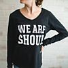 AW45M - Ladies&#39; Medium We Are Shoup V-Neck Long Sleeve T-Shirt