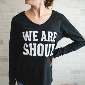 AW45M - Ladies' Medium We Are Shoup V-Neck Long Sleeve T-Shirt